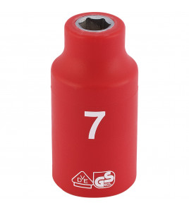 Draper Expert Fully Insulated VDE Socket, 3/8 Sq. Dr., 7mm