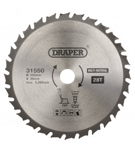 TCT Multi-Purpose Circular Saw Blade, 255 x 30mm, 28T