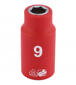Draper Expert Fully Insulated VDE Socket, 3/8 Sq. Dr., 9mm