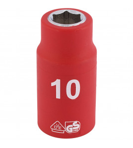 Draper Expert Fully Insulated VDE Socket, 3/8 Sq. Dr., 10mm - Discontinued