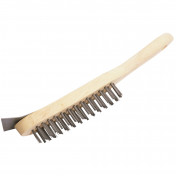 4 Row Wire Scratch Brush with Scraper, 290mm