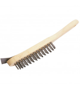 4 Row Wire Scratch Brush with Scraper, 290mm