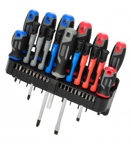 Screwdriver Set with Wall Mountable Rack (37 Piece)