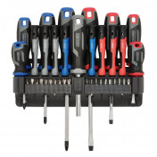 Screwdriver Set with Wall Mountable Rack (37 Piece)
