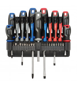 Screwdriver Set with Wall Mountable Rack (37 Piece)