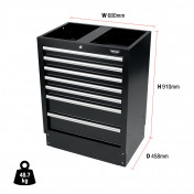 BUNKER Modular Floor Cabinet, 7 Drawer, 680mm