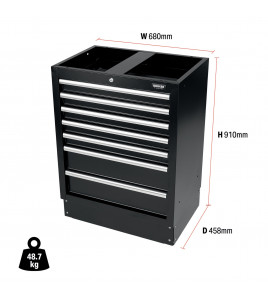 BUNKER Modular Floor Cabinet, 7 Drawer, 680mm