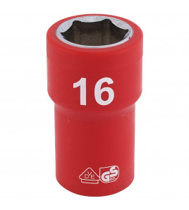 Draper Expert Fully Insulated VDE Socket, 3/8 Sq. Dr., 16mm - Discontinued