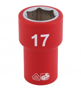 Draper Expert Fully Insulated VDE Socket, 3/8 Sq. Dr., 17mm - Discontinued