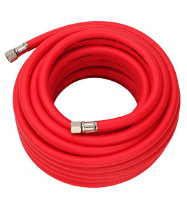 High Visibility Hybrid Air Hose, 15m x 10mm, 1/4 BSP, Red