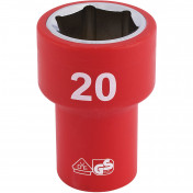 Fully Insulated VDE Socket, 3/8 Sq. Dr., 20mm