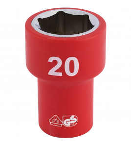 Draper Expert Fully Insulated VDE Socket, 3/8 Sq. Dr., 20mm