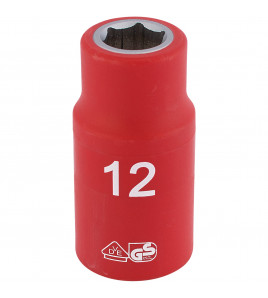 Draper Expert Fully Insulated VDE Socket, 1/2 Sq. Dr., 12mm