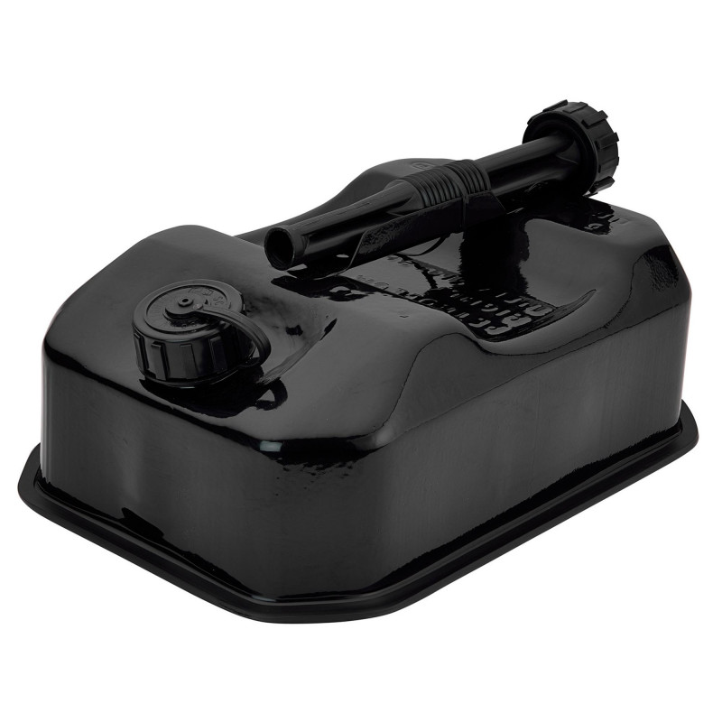 Flat Steel Fuel Can, 5L, Black