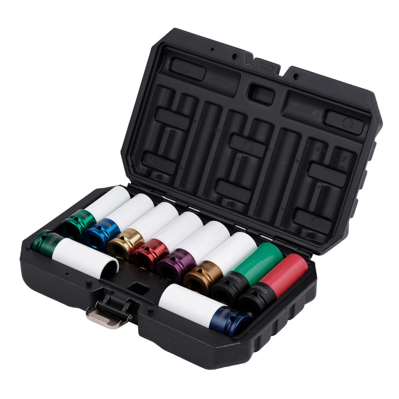 Alloy Wheel Nut Socket Set, 1/2 Sq. Dr. (10 Piece)