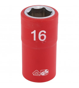 Draper Expert Fully Insulated VDE Socket, 1/2 Sq. Dr., 16mm