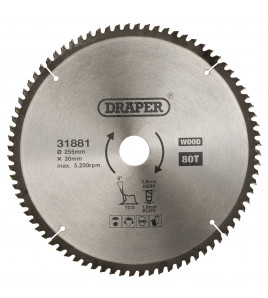 TCT Triple Chip Grind Circular Saw Blade, 255 x 30mm, 80T