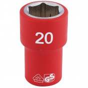 Fully Insulated VDE Socket, 1/2 Sq. Dr., 20mm