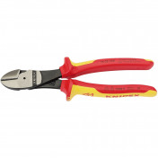 KNIPEX 74 08 200UKSBE VDE Fully Insulated High Leverage Diagonal Side Cutters, 200mm