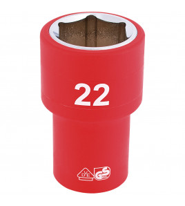 Fully Insulated VDE Socket, 1/2 Sq. Dr., 22mm