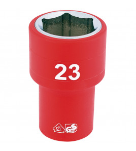 Draper Expert Fully Insulated VDE Socket, 1/2 Sq. Dr., 23mm