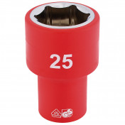 Fully Insulated VDE Socket, 1/2 Sq. Dr., 25mm