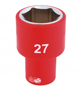 Draper Expert Fully Insulated VDE Socket, 1/2 Sq. Dr., 27mm