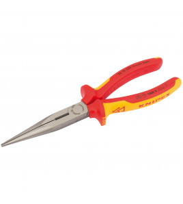 KNIPEX 26 18 200UKSBE VDE Fully Insulated Long Nose Pliers, 200mm
