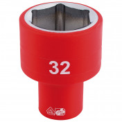 Fully Insulated VDE Socket, 1/2 Sq. Dr., 32mm