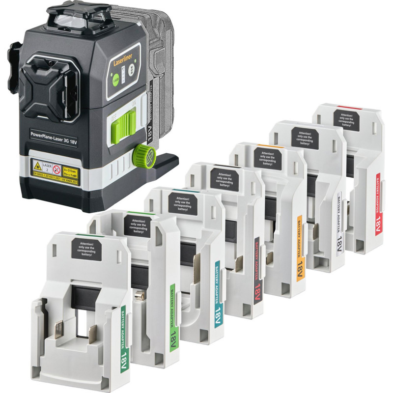 Laserliner 036.380-1 PowerPlane-Laser 3G Multi-18V Set Three-Dimensional Green Laser