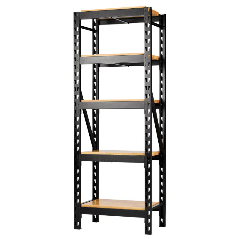 BUNKER 22 Piece Modular 5 Tier Racking with Hardwood Shelving, 750mm