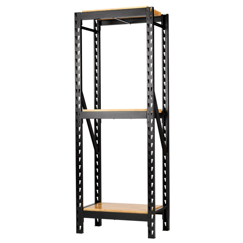 BUNKER 14 Piece Modular 3 Tier Racking with Hardwood Shelving, 750mm