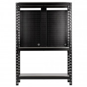 BUNKER 17 Piece Modular 3 Tier Racking with Stainless Steel Shelving and Pegboards, 1500mm