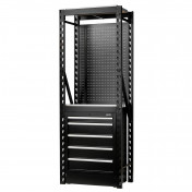 BUNKER 13 Piece Modular Storage Combo 2 Tier Racking with Stainless Steel Shelving, Pegboard and Floor Cabinet, 750mm