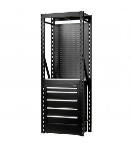 BUNKER 13 Piece Modular Storage Combo 2 Tier Racking with Stainless Steel Shelving, Pegboard and Floor Cabinet, 750mm