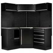 BUNKER 18 Piece Modular Storage Corner Combo with Stainless Steel Worktop, 3454mm