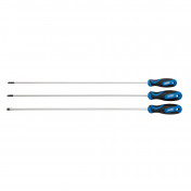 Extra Long Reach Soft Grip Screwdriver Set, 450mm (3 Piece)