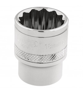 Draper Expert HI-TORQ® 12 Point Socket, 3/8 Sq. Dr., 18mm