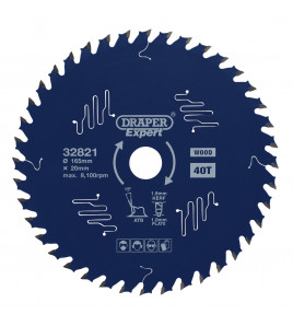 Draper Expert TCT Circular Saw Blade for Wood with PTFE Coating, 165 x 20mm, 40T