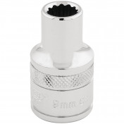 Draper HI-TORQ® 12 Point Socket, 1/2 Sq. Dr., 9mm