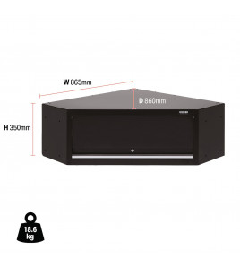 BUNKER Modular Corner Wall Cabinet, 865mm