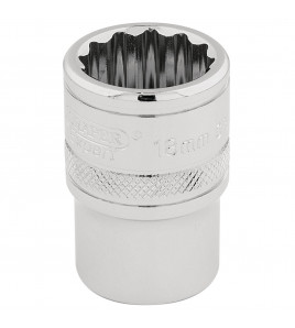 Draper Expert HI-TORQ® 12 Point Socket, 1/2 Sq. Dr., 18mm