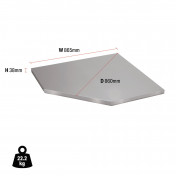 BUNKER® Modular Stainless Steel Worktop for Corner Cabinet, 865mm