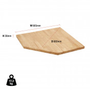BUNKER® Modular Hardwood Worktop for Corner Cabinet, 865mm