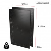 BUNKER Modular Corner Unit Back Panels/Pegboards, 795mm (Pair)