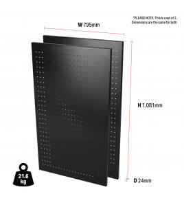 BUNKER Modular Corner Unit Back Panels/Pegboards, 795mm (Pair)