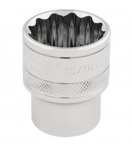 Draper Expert HI-TORQ® 12 Point Socket, 1/2 Sq. Dr., 15/16