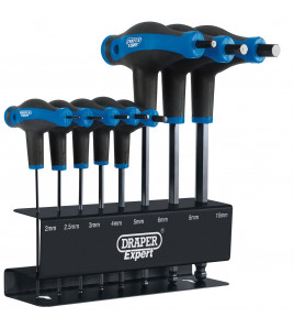 Draper Expert Soft Grip Metric Hex & Ball End T-Handle Key Set (8 Piece)
