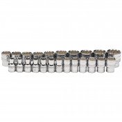 Loose Metric Socket Set, 1/2 Sq. Dr., Polished Chrome (23 Piece)