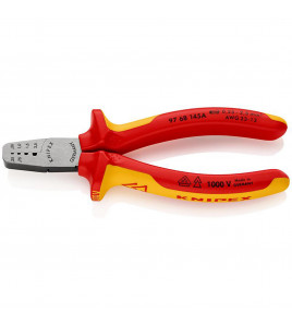 KNIPEX 97 68 145 A VDE Crimping Pliers for Wire Ferrules, 145mm